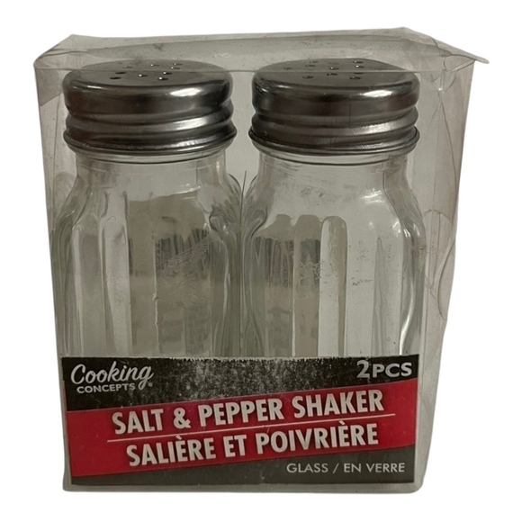 NIB Cooking Concepts Glass Salt & Pepper Shaker Salt Shaker & Pepper Shaker Set - Picture 3 of 4